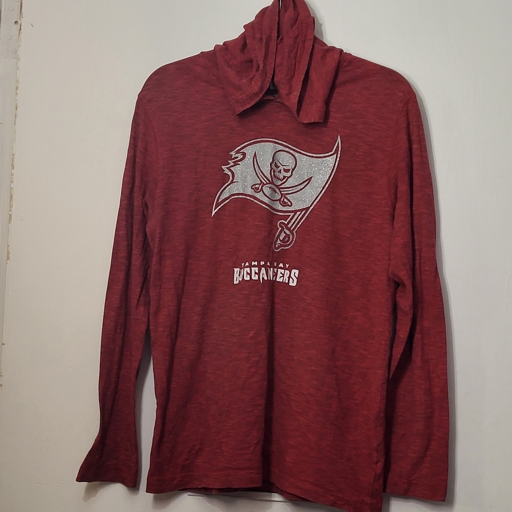 NFL TEAM APPAREL TAMPA BAY BUCCANEERS BURGUNDY SILVER GLITTER LOGO PRELOVED COND